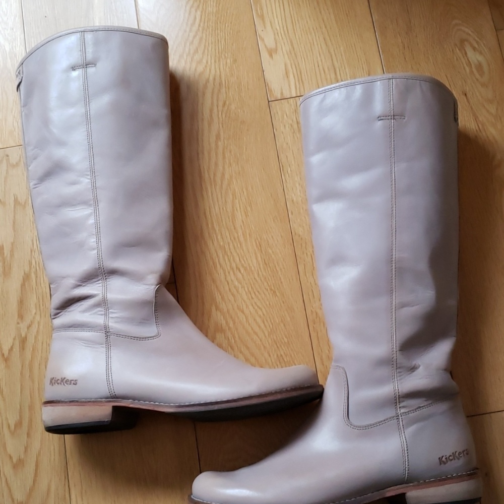 Kickers Road Distressed Tall Leather Boots